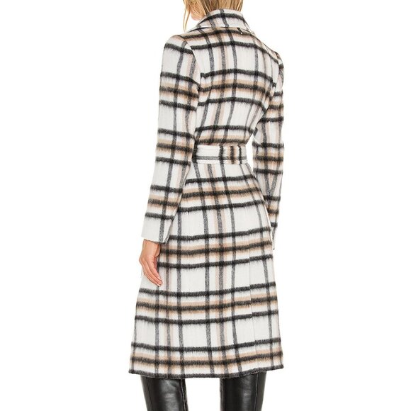 Mackage Sienna Wool-Blend Belted Coat In Plaid Print - Picture 8 of 15